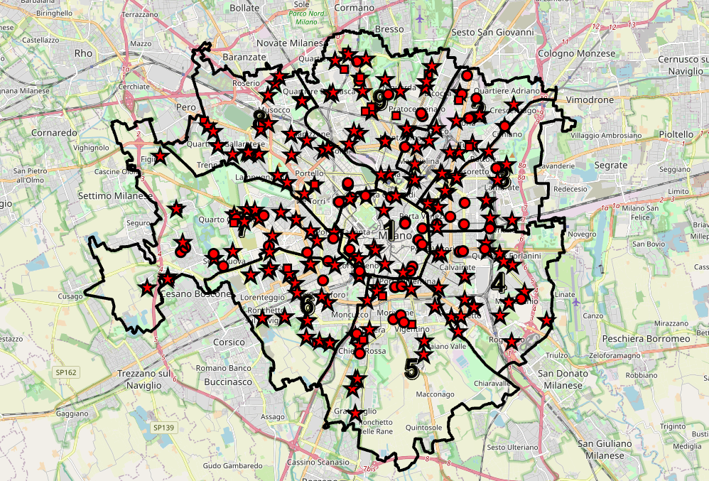 Le scuole a Milano suddivise per i 9 Municipi
