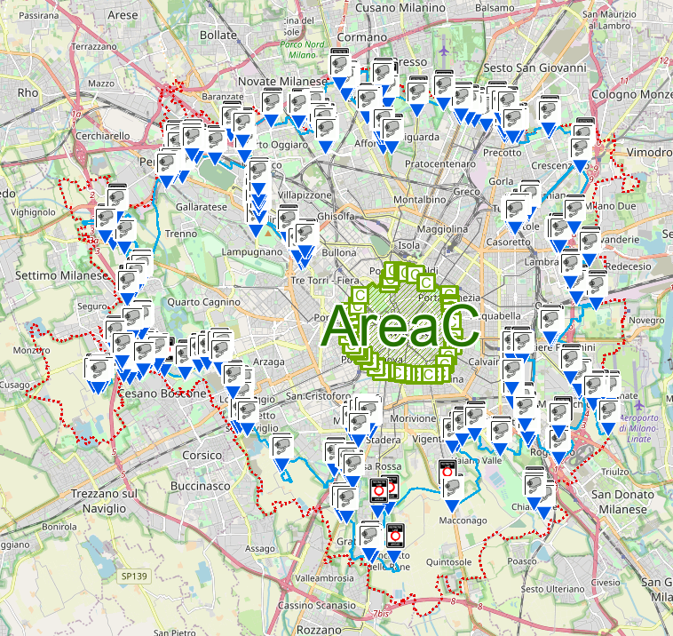 Mappa Area B del comune di Milano